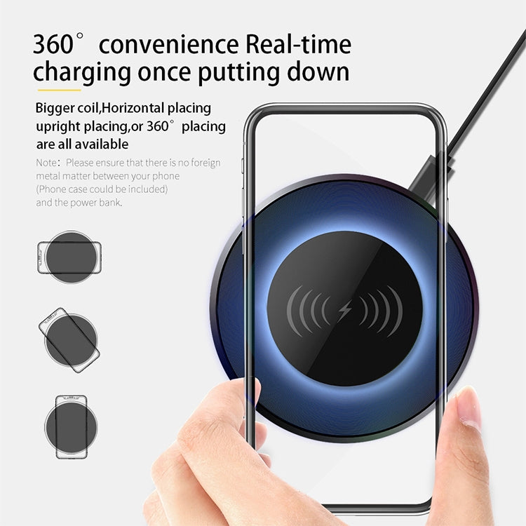 NewRixing NR-3500 Multi-function Atmosphere Light Wireless Charging Bluetooth Speaker with Hands-free Call Function, Support TF Card & USB & FM & AUX (Blue) - Desktop Speaker by NewRixing | Online Shopping South Africa | PMC Jewellery | Buy Now Pay Later Mobicred