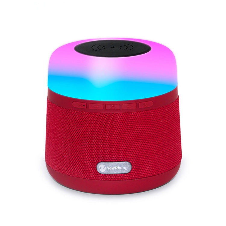 NewRixing NR-3500 Multi-function Atmosphere Light Wireless Charging Bluetooth Speaker with Hands-free Call Function, Support TF Card & USB & FM & AUX (Red) - Desktop Speaker by NewRixing | Online Shopping South Africa | PMC Jewellery | Buy Now Pay Later Mobicred