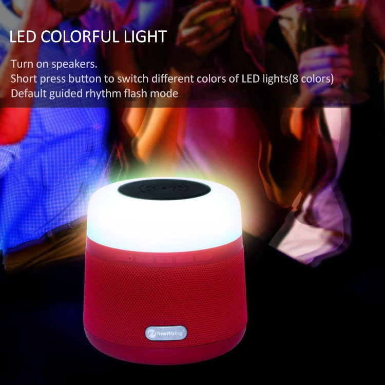 NewRixing NR-3500 Multi-function Atmosphere Light Wireless Charging Bluetooth Speaker with Hands-free Call Function, Support TF Card & USB & FM & AUX (Red) - Desktop Speaker by NewRixing | Online Shopping South Africa | PMC Jewellery | Buy Now Pay Later Mobicred