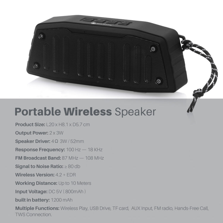 NewRixing NR-4019 Outdoor Portable Bluetooth Speaker with Hands-free Call Function, Support TF Card & USB & FM & AUX (Red) - free shipping - PMC Jewellery - Order now!