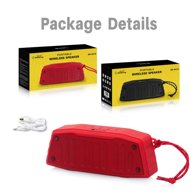 NewRixing NR-4019 Outdoor Portable Bluetooth Speaker with Hands-free Call Function, Support TF Card & USB & FM & AUX (Red) - free shipping - PMC Jewellery - Order now!