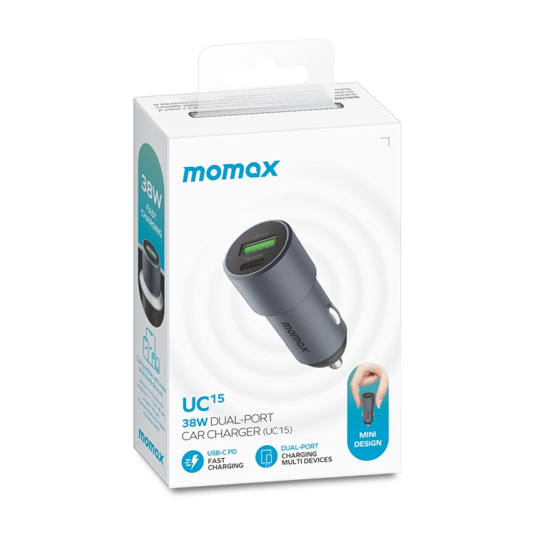 MOMAX UC15 38W PD + QC3.0 Dual Ports Car Charger - Car Charger by MOMAX | Online Shopping South Africa | PMC Jewellery | Buy Now Pay Later Mobicred