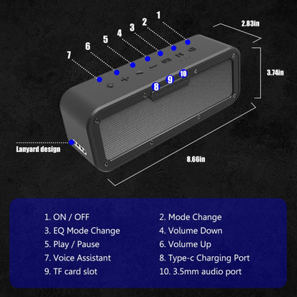 XDOBO Wake 1983 IPX7 Waterproof Portable Outdoor Wireless Bluetooth Speaker (Black) - Desktop Speaker by XDOBO | Online Shopping South Africa | PMC Jewellery | Buy Now Pay Later Mobicred