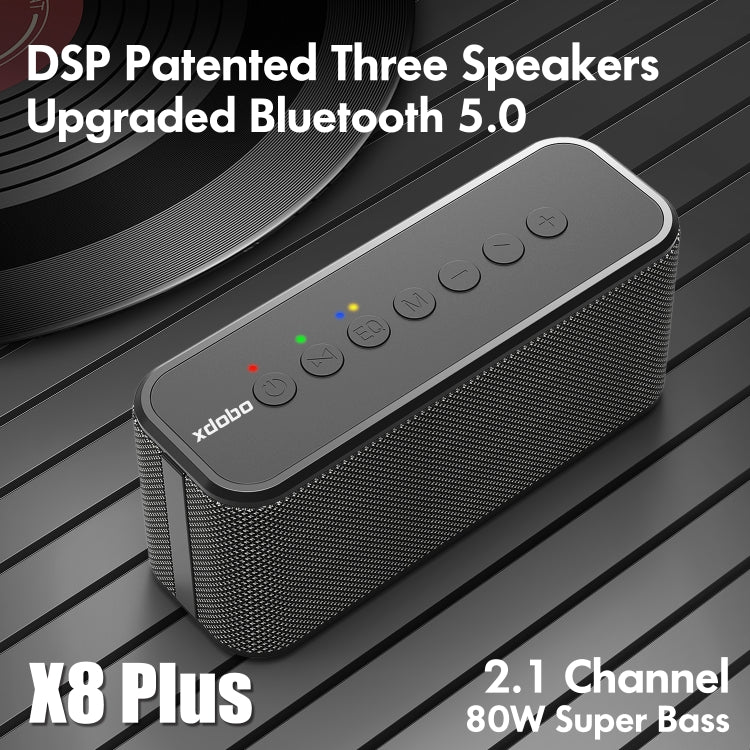 XDOBO X8 Plus 80W Wireless Bluetooth Speaker Outdoor Subwoofer Support TWS & TF Card & U Disk (Black) - free shipping - PMC Jewellery - Order now!
