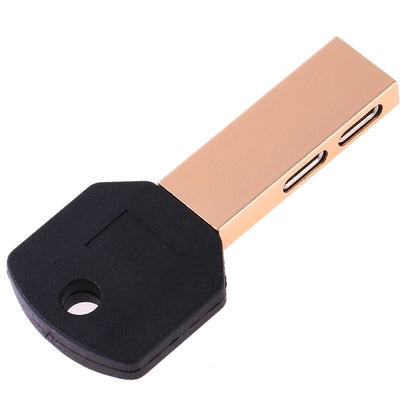 RC16 Dual 8 Pin Female to 8 Pin Male Key Shape Mini Portable Audio & Charge Adapter(Gold) - Converter & Adapter by PMC Jewellery | Online Shopping South Africa | PMC Jewellery | Buy Now Pay Later Mobicred