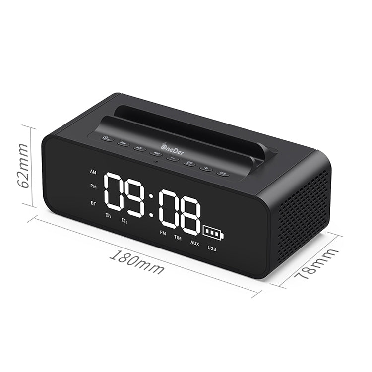 Oneder V06 Smart Sound Box Wireless Bluetooth Speaker, LED Screen Alarm Clock, Support Hands-free & FM & TF Card & AUX & USB Drive (Black) - free shipping - PMC Jewellery - Order now!