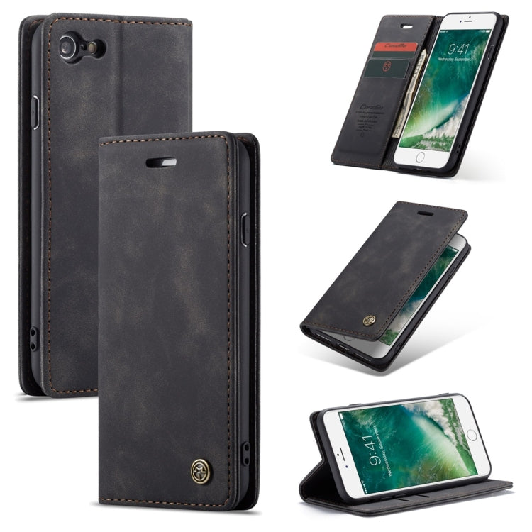 CaseMe-013 Multifunctional Retro Frosted Horizontal Flip Leather Case for iPhone 7 / 8, with Card Slot & Holder & Wallet(Black) - More iPhone Cases by CaseMe | Online Shopping South Africa | PMC Jewellery | Buy Now Pay Later Mobicred