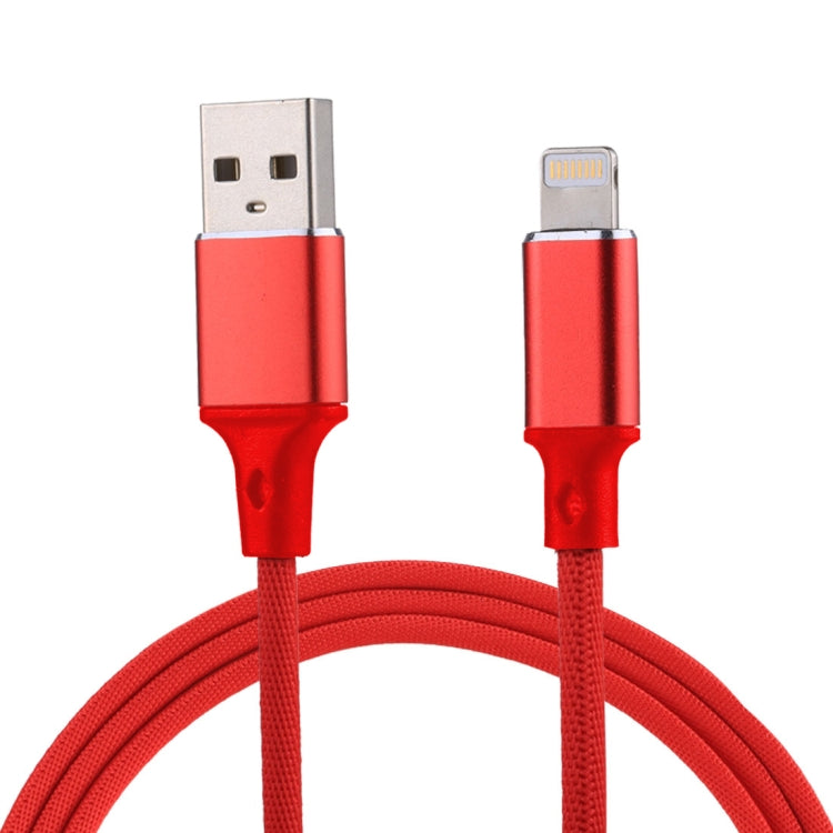1m 2A USB to 8 Pin Nylon Weave Style Data Sync Charging Cable(Red) - free shipping - PMC Jewellery - Order now!