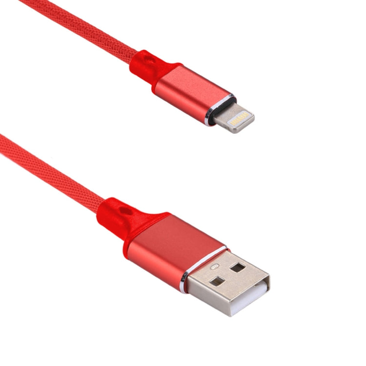 1m 2A USB to 8 Pin Nylon Weave Style Data Sync Charging Cable(Red) - free shipping - PMC Jewellery - Order now!