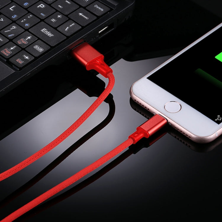 1m 2A USB to 8 Pin Nylon Weave Style Data Sync Charging Cable(Red) - free shipping - PMC Jewellery - Order now!