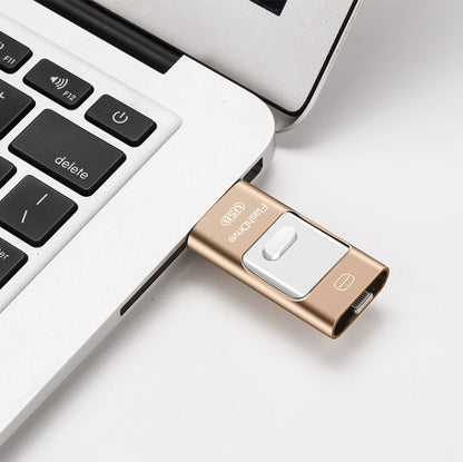 32GB USB 3.0 + 8 Pin + Mirco USB Android iPhone Computer Dual-use Metal Flash Drive (Silver) - U Disk & Card Reader by PMC Jewellery | Online Shopping South Africa | PMC Jewellery | Buy Now Pay Later Mobicred