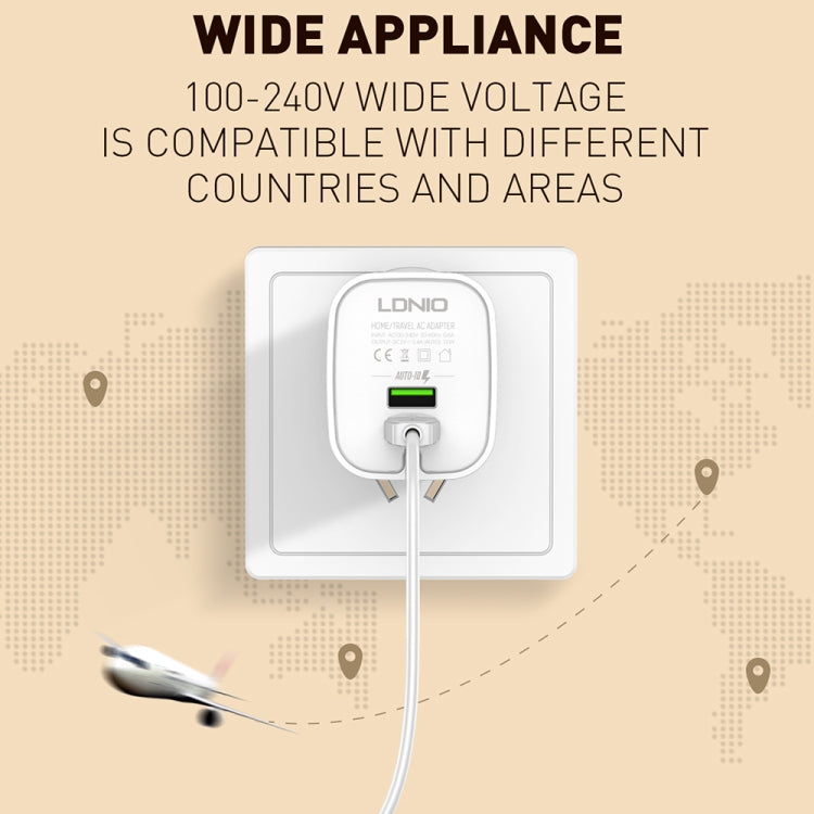 LDNIO A201 2.4A Dual USB Charging Head Travel Direct Charge Mobile Phone Adapter Charger With Micro USB Data Cable(EU Plug) - USB Charger by LDNIO | Online Shopping South Africa | PMC Jewellery | Buy Now Pay Later Mobicred