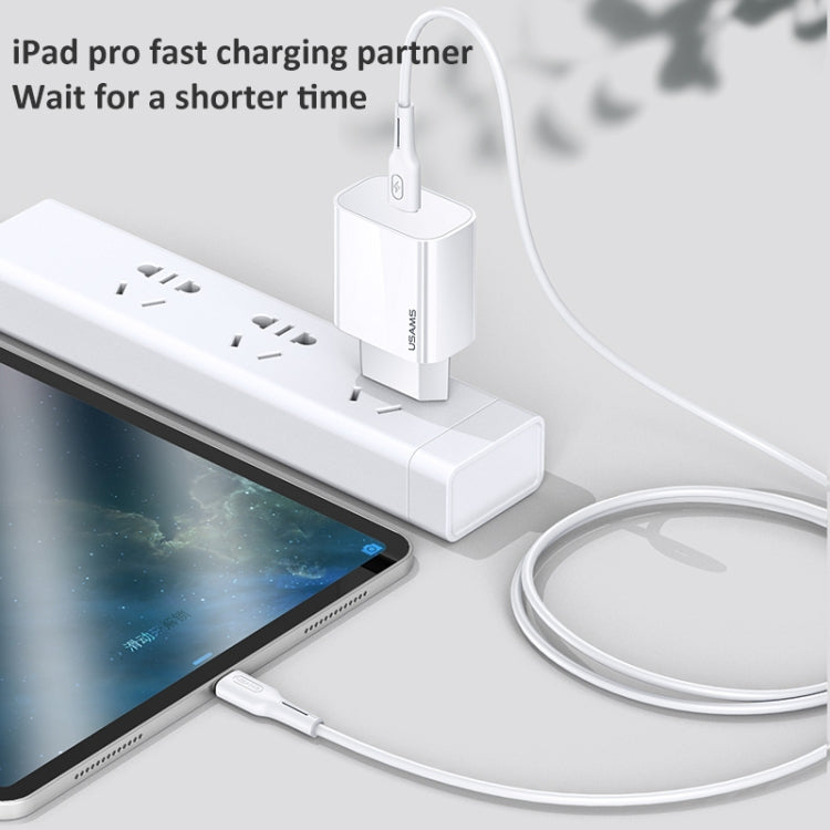 USAMS US-CC118 T34 20W PD Fast Charging Travel Charger Power Adapter(EU Plug) - USB Charger by USAMS | Online Shopping South Africa | PMC Jewellery | Buy Now Pay Later Mobicred