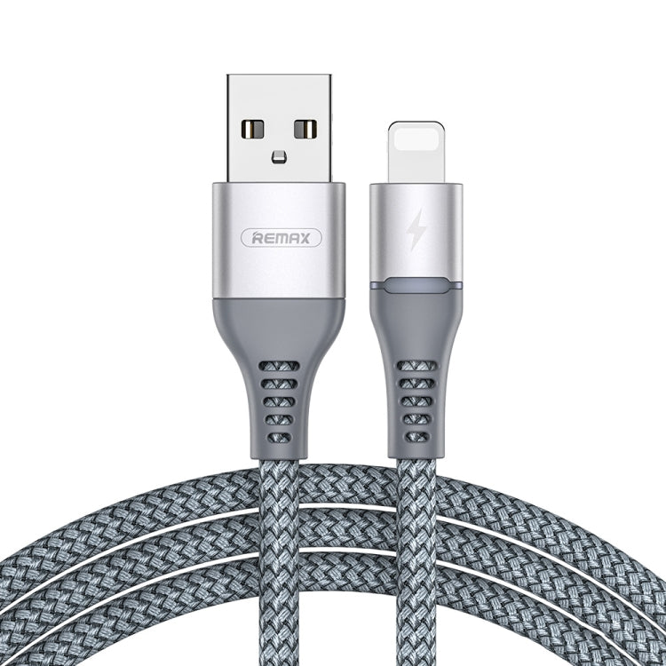 REMAX RC-152I 1m 2.4A USB to 8 Pin Colorful Breathing Data Cable(Silver) - Normal Style Cable by REMAX | Online Shopping South Africa | PMC Jewellery | Buy Now Pay Later Mobicred