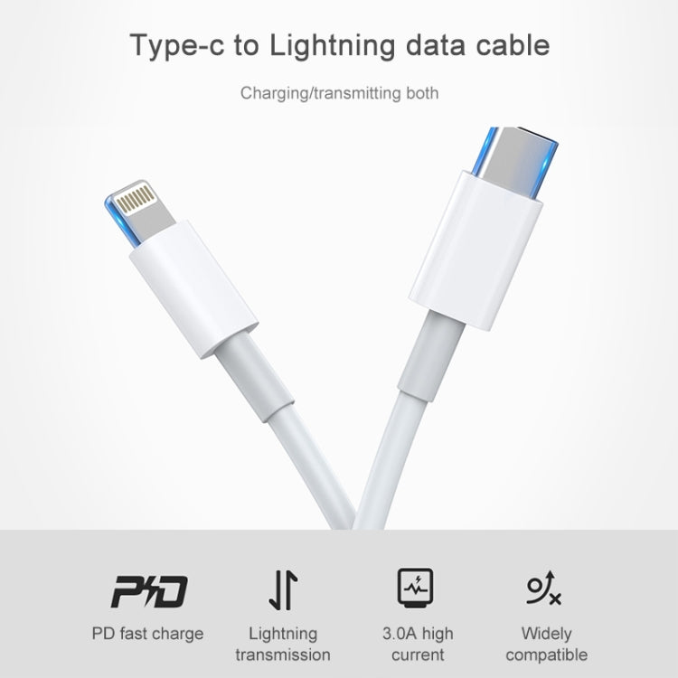 AWEI CL-68 3A Type-C / USB-C to 8 Pin PD Fast Charging Data Cable, Length: 1m(White) - Normal Style Cable by awei | Online Shopping South Africa | PMC Jewellery | Buy Now Pay Later Mobicred