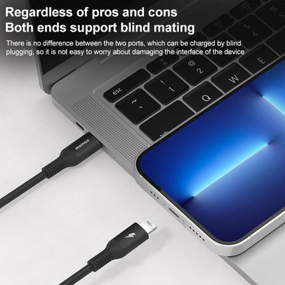 MOMAX DL51D Type-C / USB-C to 8 Pin PD Braided Fast Charging Cable, Length: 1.2m (Black) - Normal Style Cable by MOMAX | Online Shopping South Africa | PMC Jewellery | Buy Now Pay Later Mobicred