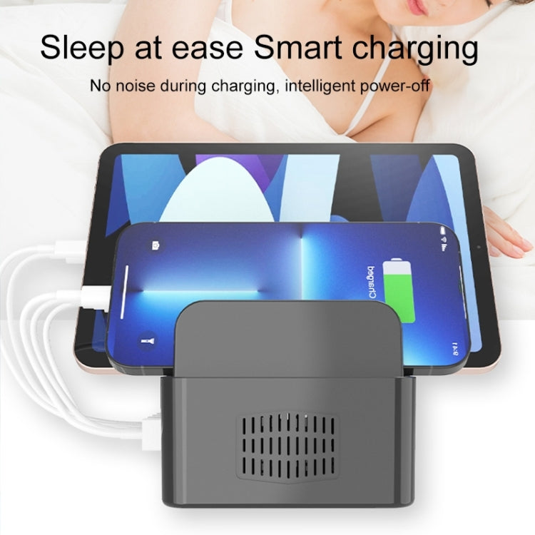 YFY-A54 100W USB + Type-C 5-Ports Smart Charging Station with Phone & Tablet Stand, EU Plug - Multifunction Charger by PMC Jewellery | Online Shopping South Africa | PMC Jewellery | Buy Now Pay Later Mobicred