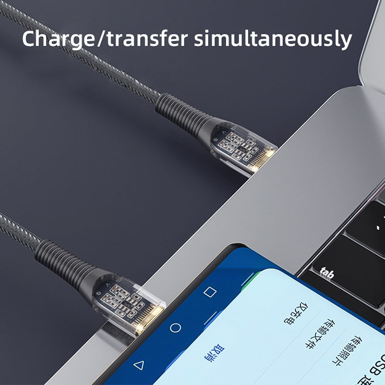 Mutural Li-CC012 1.2m 10W Transparent USB to 8 Pin Charging Data Cable - Normal Style Cable by Mutural | Online Shopping South Africa | PMC Jewellery | Buy Now Pay Later Mobicred