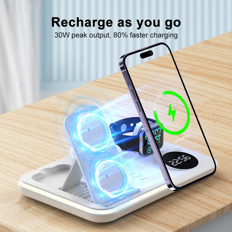 30W 4 in 1 Multifunctional Wireless Charger (White) - Wireless Charger by PMC Jewellery | Online Shopping South Africa | PMC Jewellery | Buy Now Pay Later Mobicred