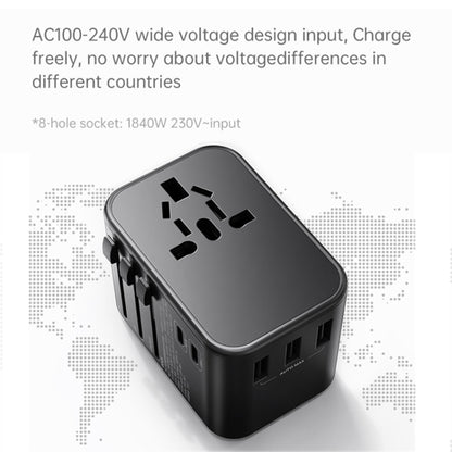 ROCK T62 35.5W Global Travel Multifunctional Plug PD Charger Power Adapter(Purple) - Plug Adaptor by ROCK | Online Shopping South Africa | PMC Jewellery | Buy Now Pay Later Mobicred