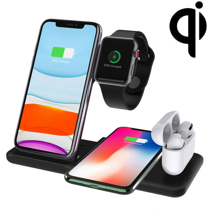 Q20 4 In 1 Wireless Charger Charging Holder Stand Station For iPhone / Apple Watch / AirPods, Support Dual Phones Charging (Black) - Wireless Charger by PMC Jewellery | Online Shopping South Africa | PMC Jewellery | Buy Now Pay Later Mobicred