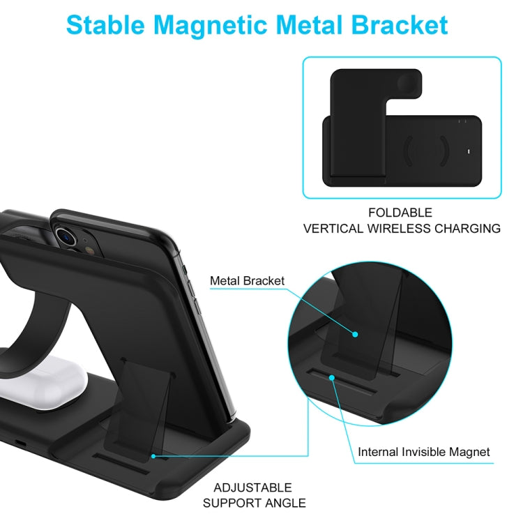 Q20 4 In 1 Wireless Charger Charging Holder Stand Station For iPhone / Apple Watch / AirPods, Support Dual Phones Charging (Black) - Wireless Charger by PMC Jewellery | Online Shopping South Africa | PMC Jewellery | Buy Now Pay Later Mobicred