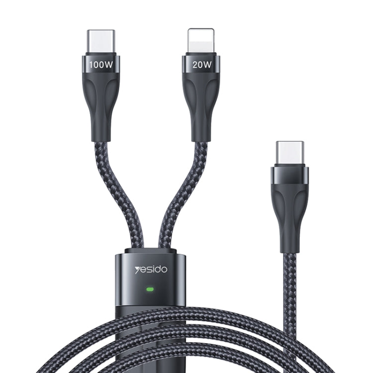 Yesido CA87 2 in 1 USB-C / Type-C to 8 Pin + USB-C / Type-C Fast Charging Cable, Length: 1.2m - 2 in 1 Cable by Yesido | Online Shopping South Africa | PMC Jewellery | Buy Now Pay Later Mobicred