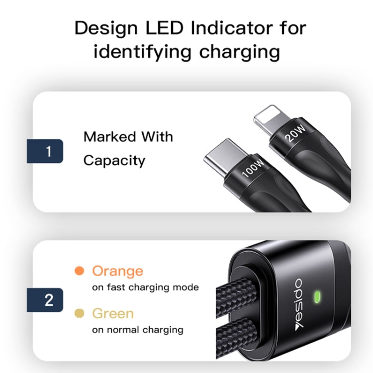 Yesido CA87 2 in 1 USB-C / Type-C to 8 Pin + USB-C / Type-C Fast Charging Cable, Length: 1.2m - 2 in 1 Cable by Yesido | Online Shopping South Africa | PMC Jewellery | Buy Now Pay Later Mobicred