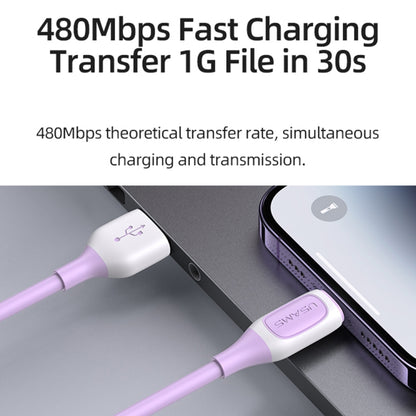 USAMS US-SJ595 Jelly Series USB to 8 Pin Two-Color Data Cable, Cable Length: 1m(Purple) - Normal Style Cable by USAMS | Online Shopping South Africa | PMC Jewellery | Buy Now Pay Later Mobicred