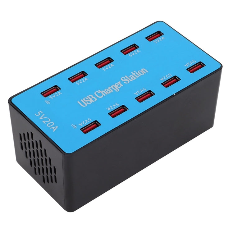 A5B 100W 10 Ports USB Smart Charging Station with Indicator Light, EU Plug - Multifunction Charger by PMC Jewellery | Online Shopping South Africa | PMC Jewellery | Buy Now Pay Later Mobicred