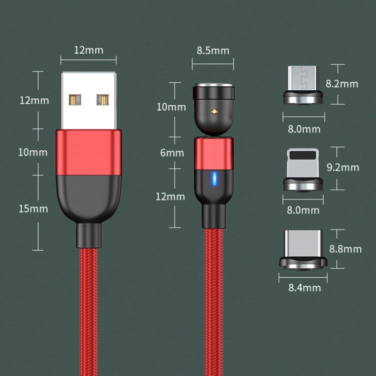 1m 3A Output 3 in 1 USB to 8 Pin + USB-C / Type-C + Micro USB 540 Degree Rotating Magnetic Data Sync Charging Cable(Black) - Charging Cable & Head by PMC Jewellery | Online Shopping South Africa | PMC Jewellery | Buy Now Pay Later Mobicred