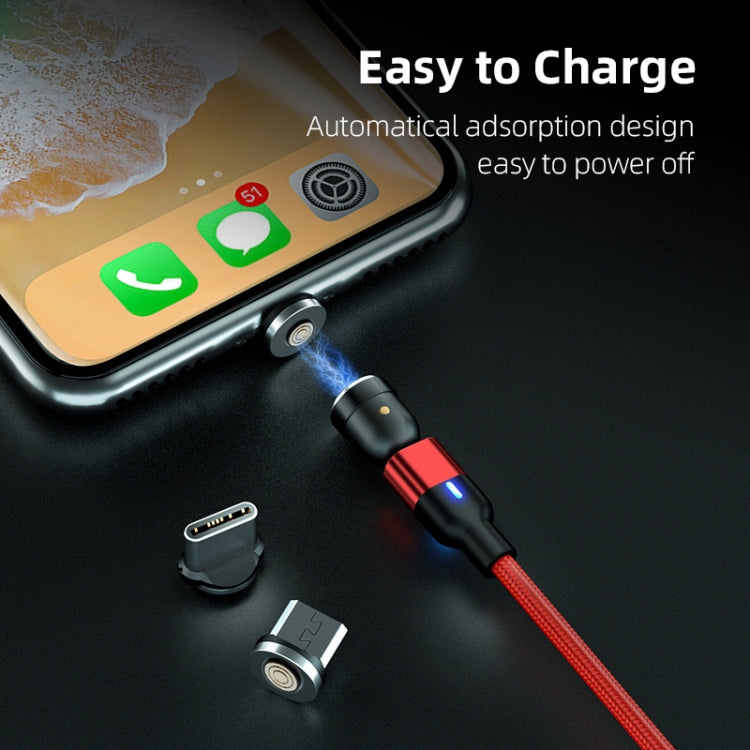 1m 3A Output 3 in 1 USB to 8 Pin + USB-C / Type-C + Micro USB 540 Degree Rotating Magnetic Data Sync Charging Cable(Red) - Charging Cable & Head by PMC Jewellery | Online Shopping South Africa | PMC Jewellery | Buy Now Pay Later Mobicred