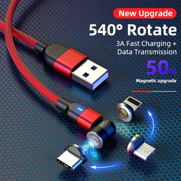 2m 3A Output 3 in 1 USB to 8 Pin + USB-C / Type-C + Micro USB 540 Degree Rotating Magnetic Data Sync Charging Cable(Black) - free shipping - PMC Jewellery - Order now!
