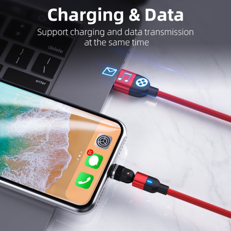 2m 3A Output 3 in 1 USB to 8 Pin + USB-C / Type-C + Micro USB 540 Degree Rotating Magnetic Data Sync Charging Cable(Black) - free shipping - PMC Jewellery - Order now!