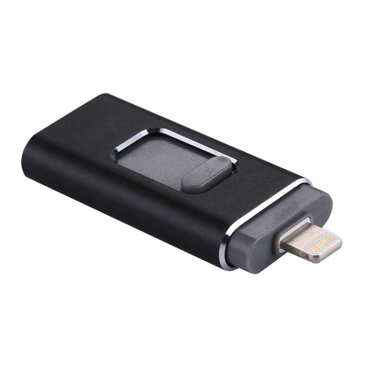 easyflash RQW-01B 3 in 1 USB 2.0 & 8 Pin & Micro USB 32GB Flash Drive(Black) - U Disk & Card Reader by PMC Jewellery | Online Shopping South Africa | PMC Jewellery | Buy Now Pay Later Mobicred