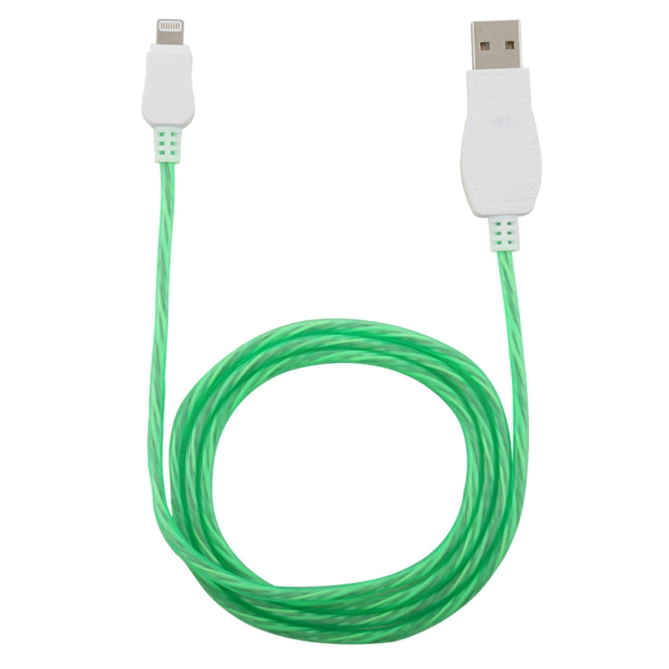 LED Flowing Light 1m USB to 8 Pin Data Sync Charge Cable for iPhone, iPad(Green) - Normal Style Cable by PMC Jewellery | Online Shopping South Africa | PMC Jewellery | Buy Now Pay Later Mobicred