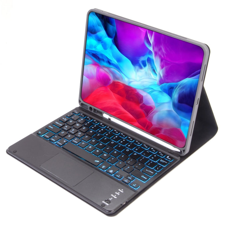 X-11BCS Skin Plain Texture Detachable Bluetooth Keyboard Tablet Case for iPad Pro 11 inch 2020 / 2018, with Touchpad & Pen Slot & Backlight (Black) - For iPad Pro by PMC TechLife | Online Shopping South Africa | PMC TechLife