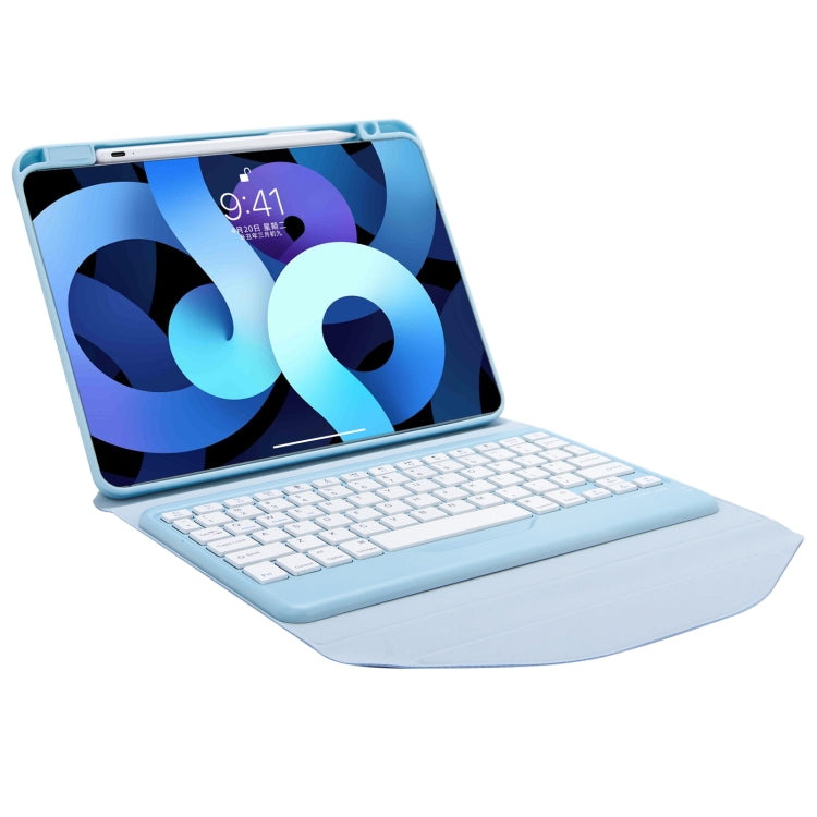 Z098B Pen Slot Bluetooth Keyboard Leather Tablet Case For iPad Air 2022/2020 (Sky Blue) - For iPad Air by PMC TechLife | Online Shopping South Africa | PMC TechLife