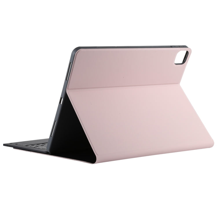 T129 Detachable Bluetooth Black Keyboard Microfiber Leather Tablet Case for iPad Pro 12.9 inch (2020), with Holder (Pink) - For iPad Pro by PMC Jewellery | Online Shopping South Africa | PMC Jewellery | Buy Now Pay Later Mobicred