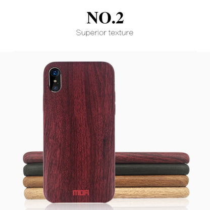 For iPhone X MOFI Element Series Wood Texture Soft Protective Back Cover Case(Wine Red) - More iPhone Cases by MOFI | Online Shopping South Africa | PMC Jewellery