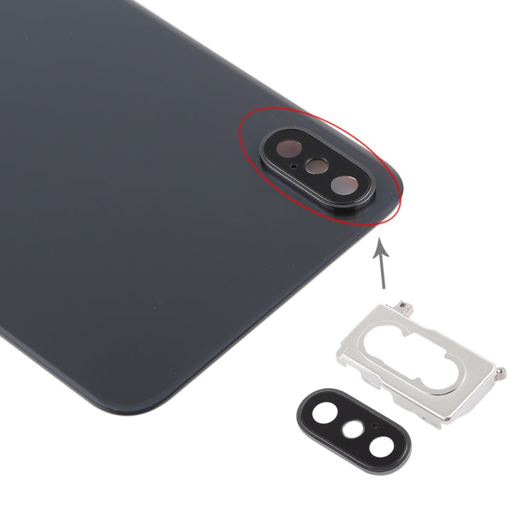 Battery Back Cover with Back Camera Bezel & Lens & Adhesive  for iPhone XS Max(Black) - Back Cover by PMc TechLife | Online Shopping South Africa | PMc TechLife | Buy Now Pay Later Mobicred