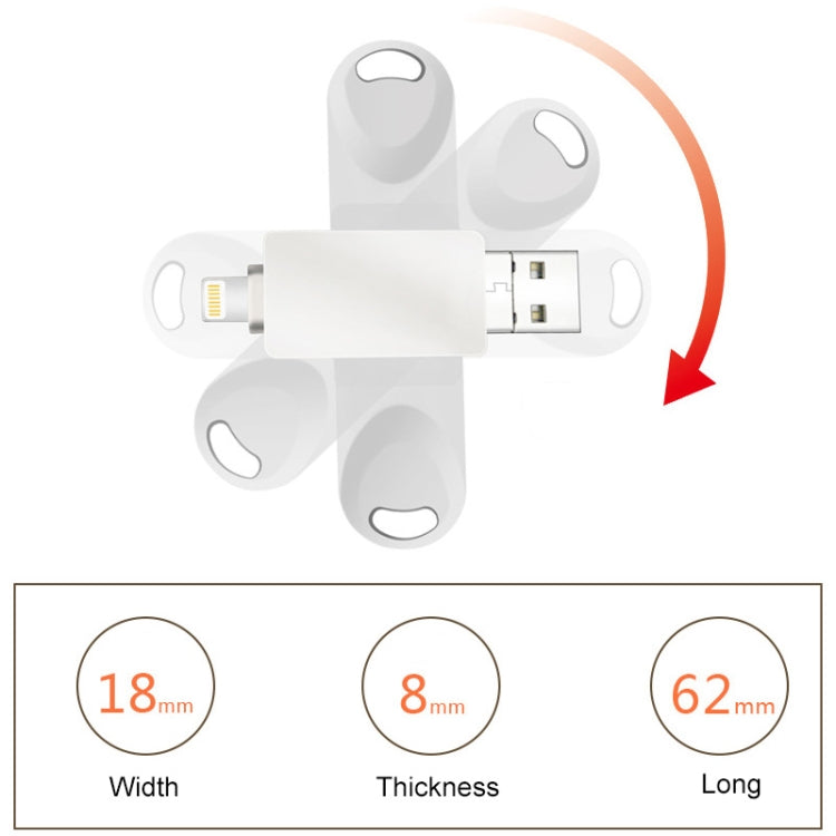 S29 3 in 1 16GB Micro USB + USB + 8 Pin Interface Metal Twister Flash Disk(Silver) - USB Flash Drives by PMC Jewellery | Online Shopping South Africa | PMC Jewellery | Buy Now Pay Later Mobicred