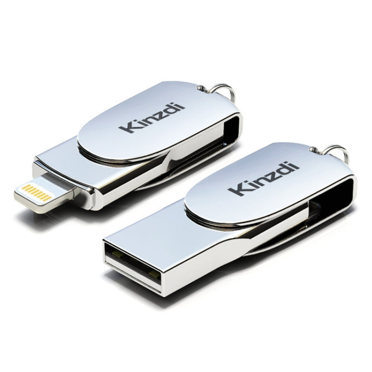 Kinzdi 256GB USB 2.0 + 8 Pin Interface Metal Twister Flash U Disk (Silver) - USB Flash Drives by Kinzdi | Online Shopping South Africa | PMC Jewellery | Buy Now Pay Later Mobicred