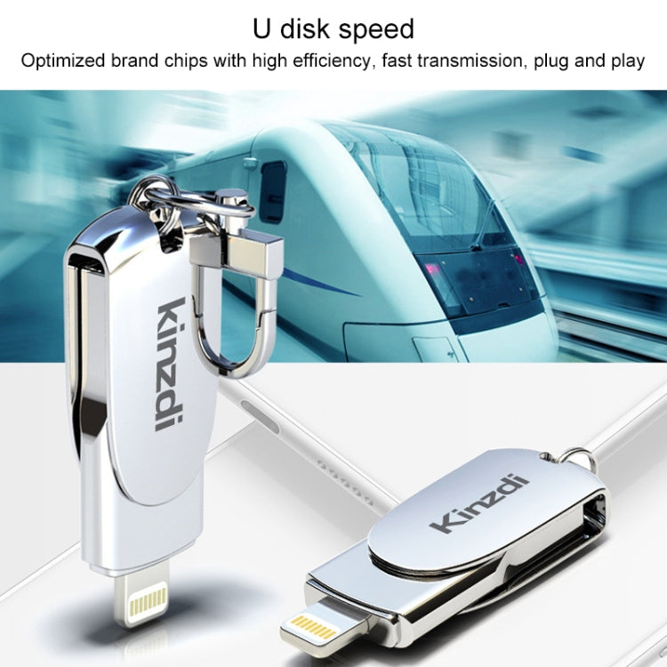 Kinzdi 256GB USB 2.0 + 8 Pin Interface Metal Twister Flash U Disk (Silver) - USB Flash Drives by Kinzdi | Online Shopping South Africa | PMC Jewellery | Buy Now Pay Later Mobicred