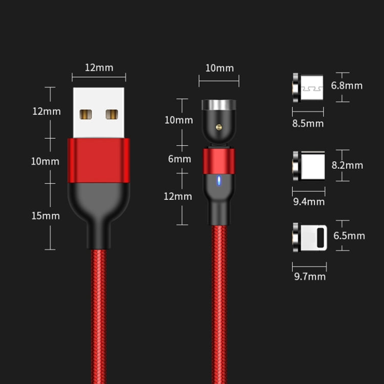2m 2A Output USB to 8 Pin Nylon Braided Rotate Magnetic Charging Cable(Black) - Charging Cable & Head by PMC Jewellery | Online Shopping South Africa | PMC Jewellery | Buy Now Pay Later Mobicred
