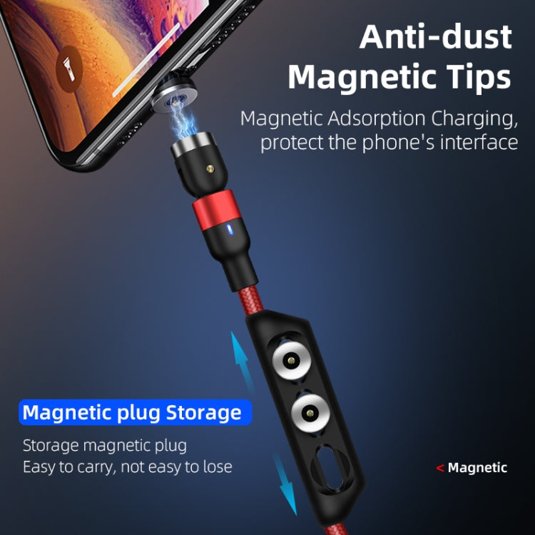 2m 2A Output USB to 8 Pin Nylon Braided Rotate Magnetic Charging Cable(Black) - Charging Cable & Head by PMC Jewellery | Online Shopping South Africa | PMC Jewellery | Buy Now Pay Later Mobicred