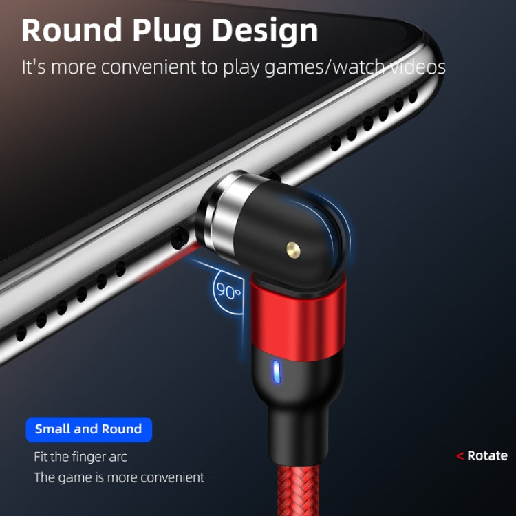2m 2A Output USB to 8 Pin Nylon Braided Rotate Magnetic Charging Cable(Black) - Charging Cable & Head by PMC Jewellery | Online Shopping South Africa | PMC Jewellery | Buy Now Pay Later Mobicred