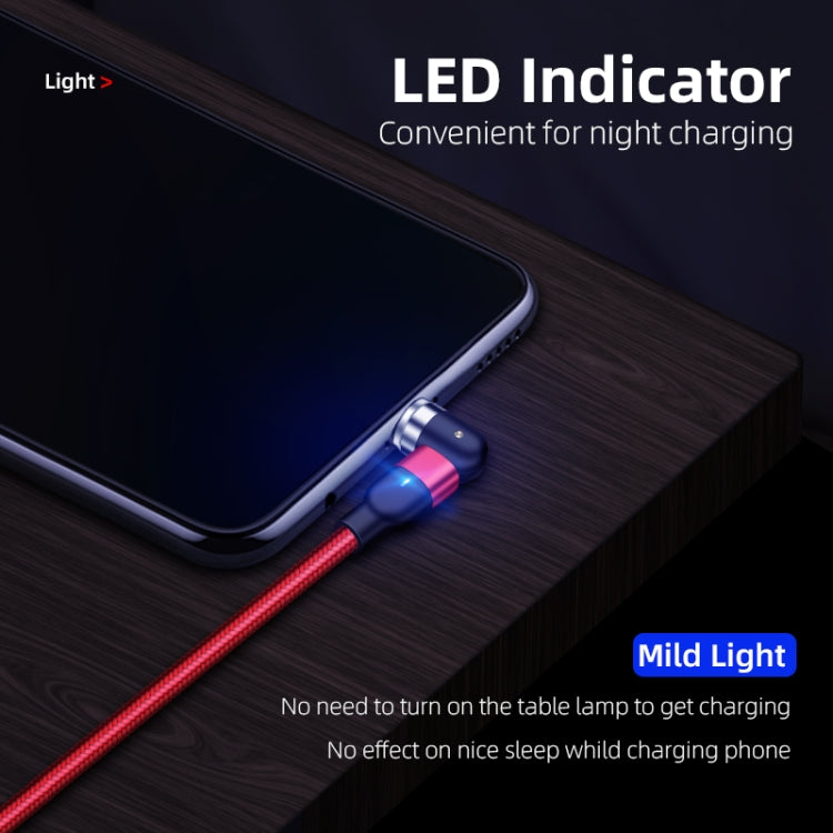 1m 2A Output 3 in 1 USB to 8 Pin + USB-C / Type-C + Micro USB Nylon Braided Rotate Magnetic Charging Cable (Red) - free shipping - PMC Jewellery - Order now!