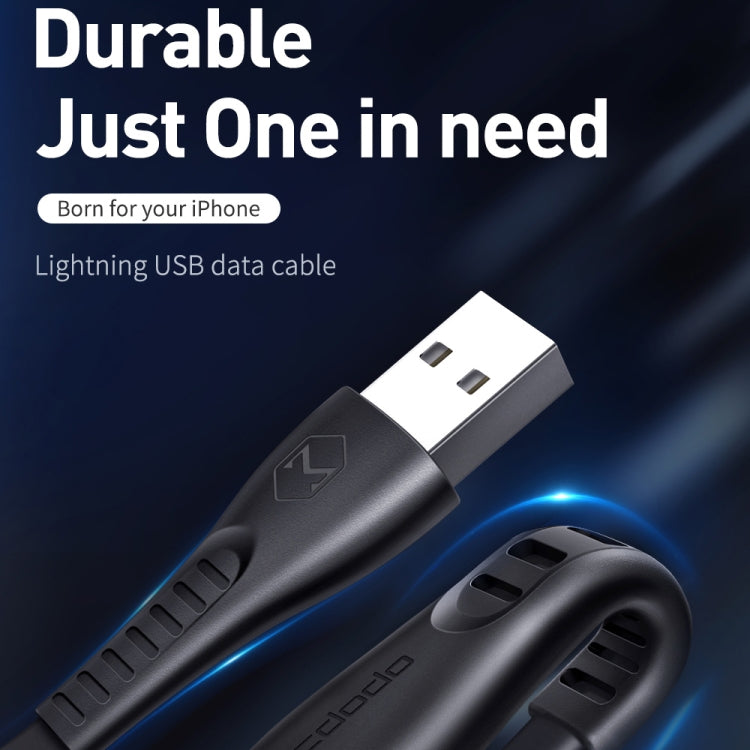 Mcdodo CA-6363 Flying Fish Series 8 Pin to USB LED Cable, Length: 1.8m(Black) - free shipping - PMC Jewellery - Order now!