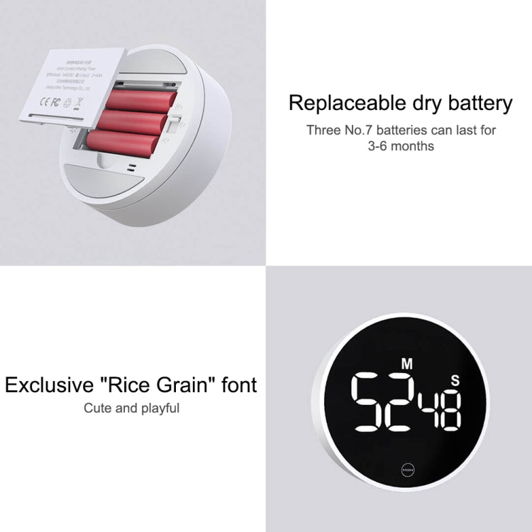 Original Xiaomi Youpin Miiiw Kitchen Adjustable Magnetic LED Digital Display Cooking Alarm Clock Rotary Timer - Digital Countdown by Xiaomi | Online Shopping South Africa | PMC Jewellery